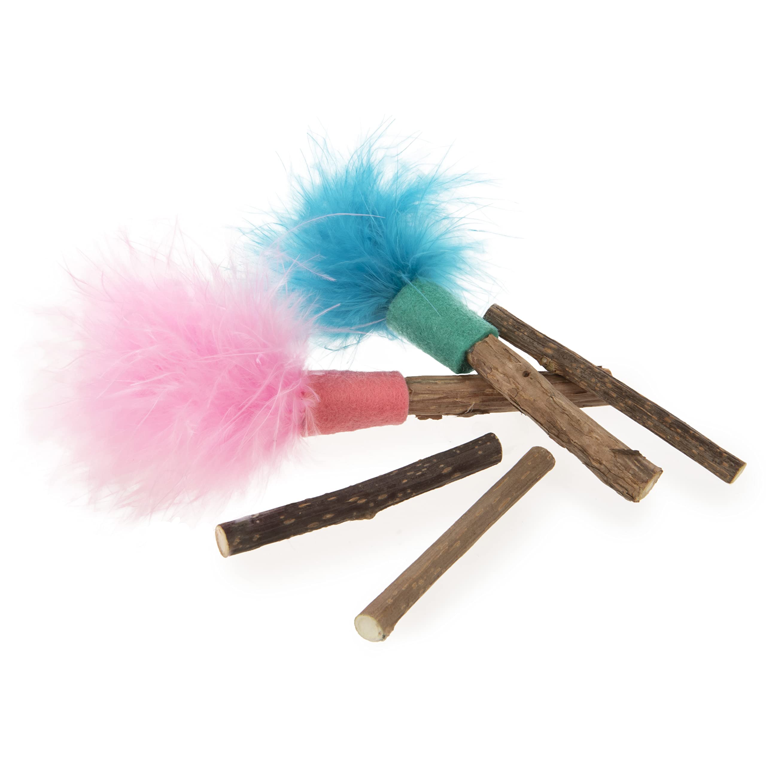 SmartyKat Silly Silver Stix: conjunto de 5 palitos para gatos, estimulación y juego.