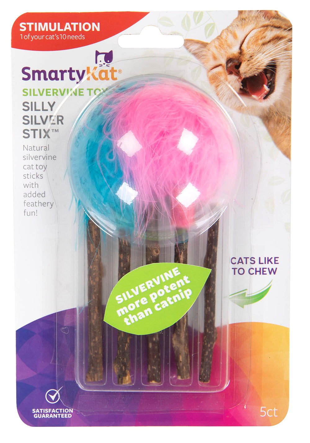 SmartyKat Silly Silver Stix: palitos regulares de plata para gatos curiosos.