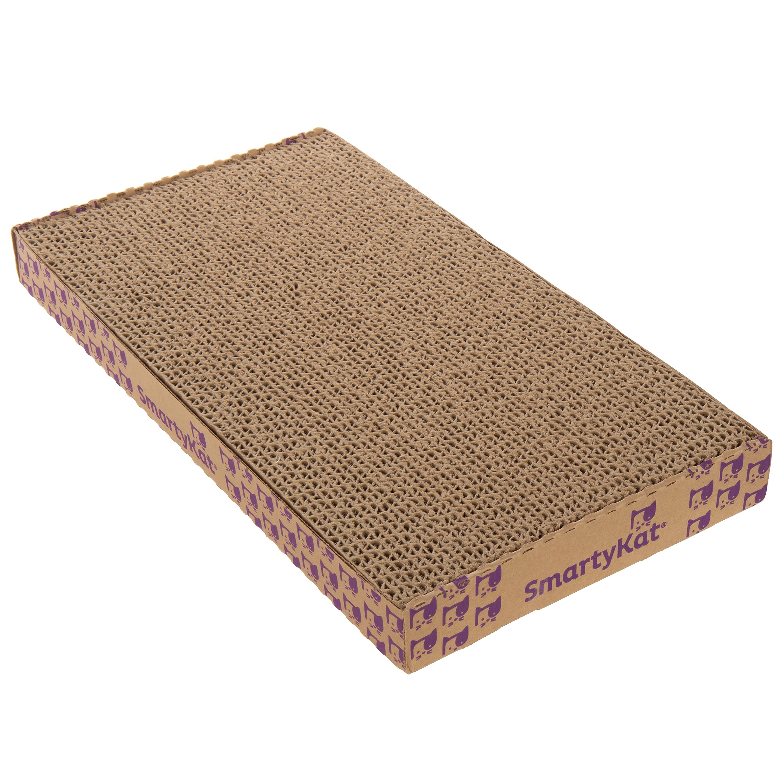 SmartyKat Super Scratcher: capas infusionadas de hierba gatera para juego prolongado.