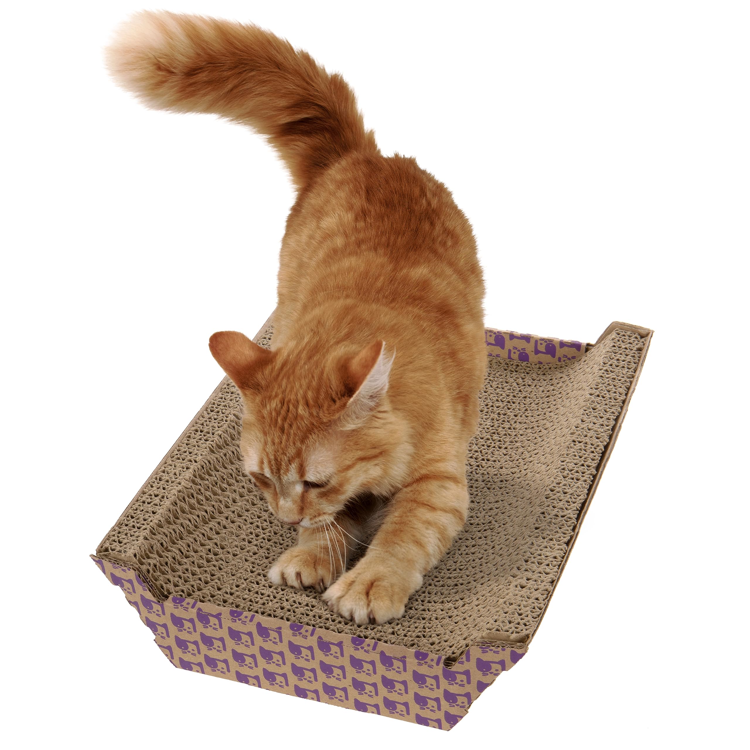 SmartyKat Super Scratcher Chaise infusión hierba gatera facilita juego suave y relajación.