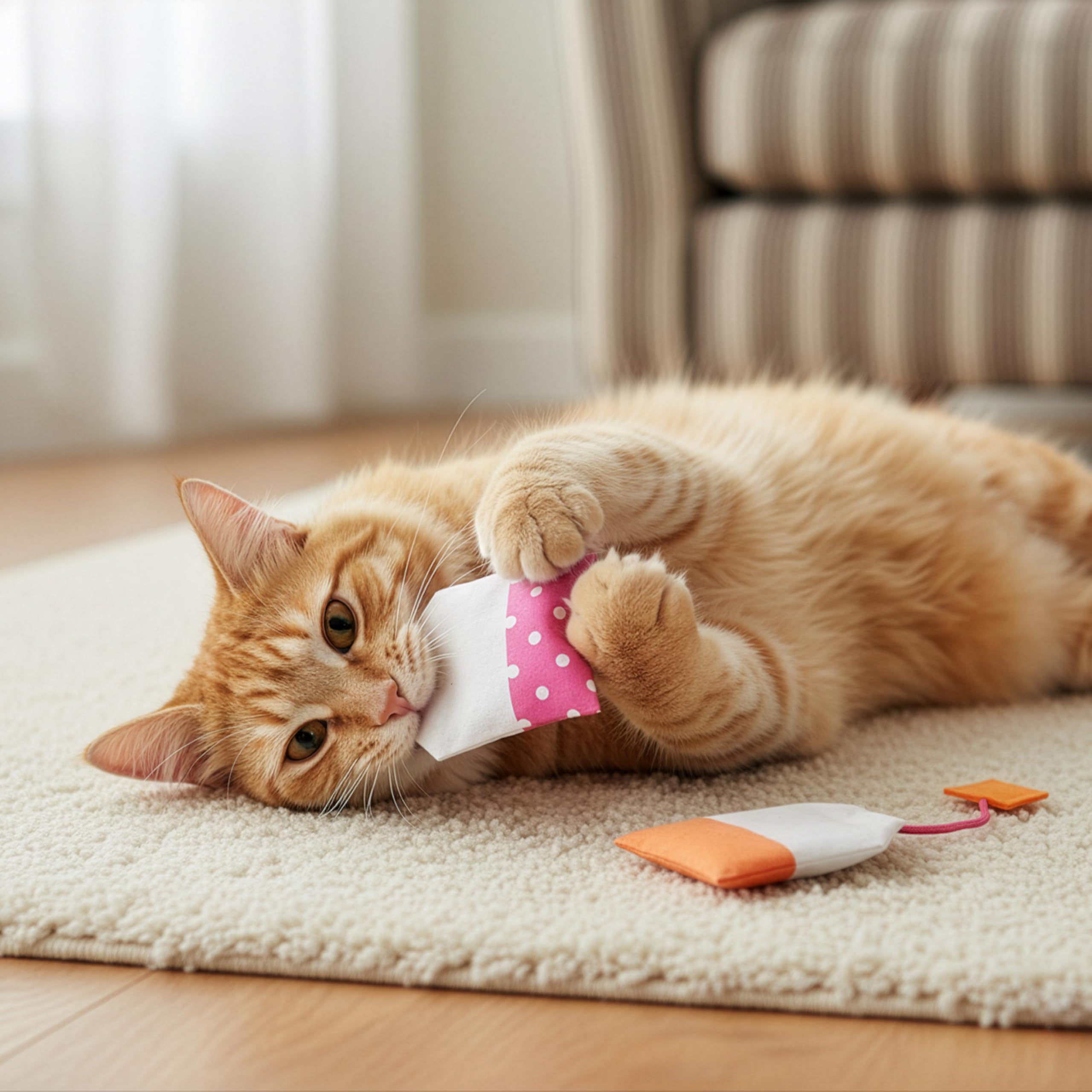 Tea Teazers muestra aroma de catnip para captar la atención del gato.