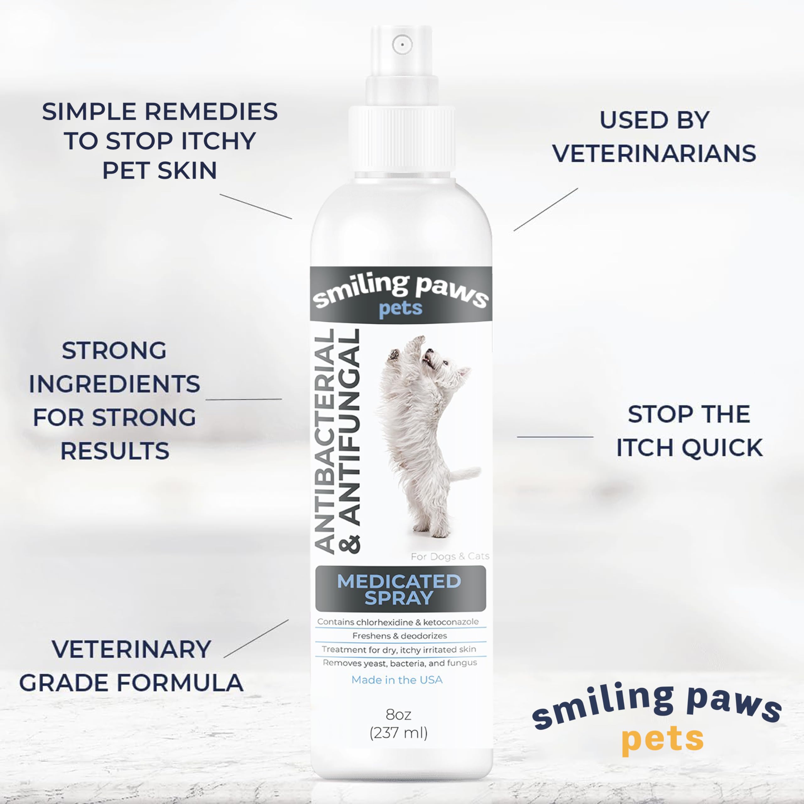 Smiling Paws Pets, aplicación con atomizador, cobertura uniforme para el pelaje.