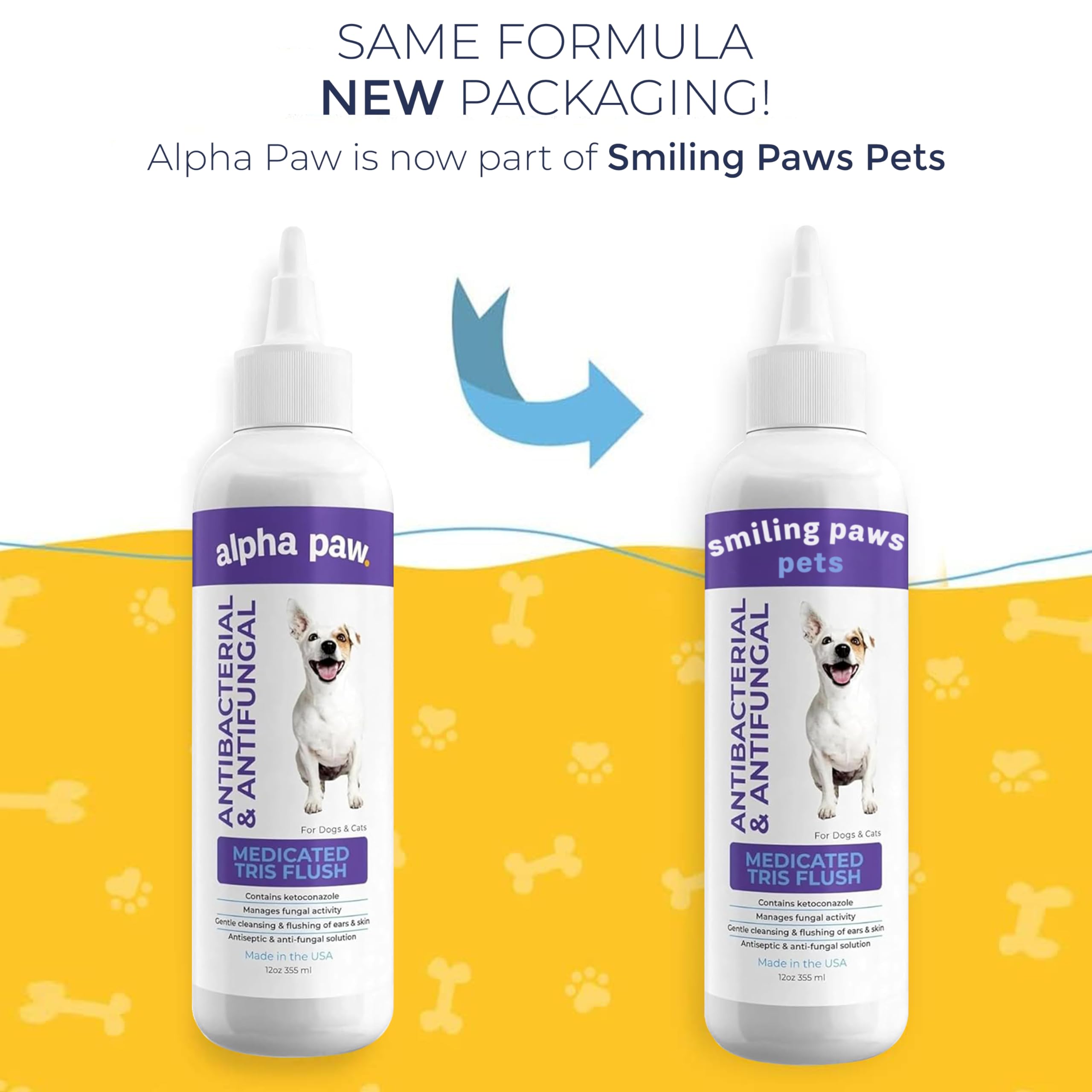 Aplicación en oreja de perro con Smiling Paws Pets Tris Flush.