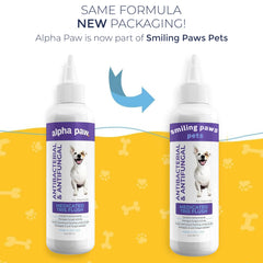 Aplicación en oreja de perro con Smiling Paws Pets Tris Flush.