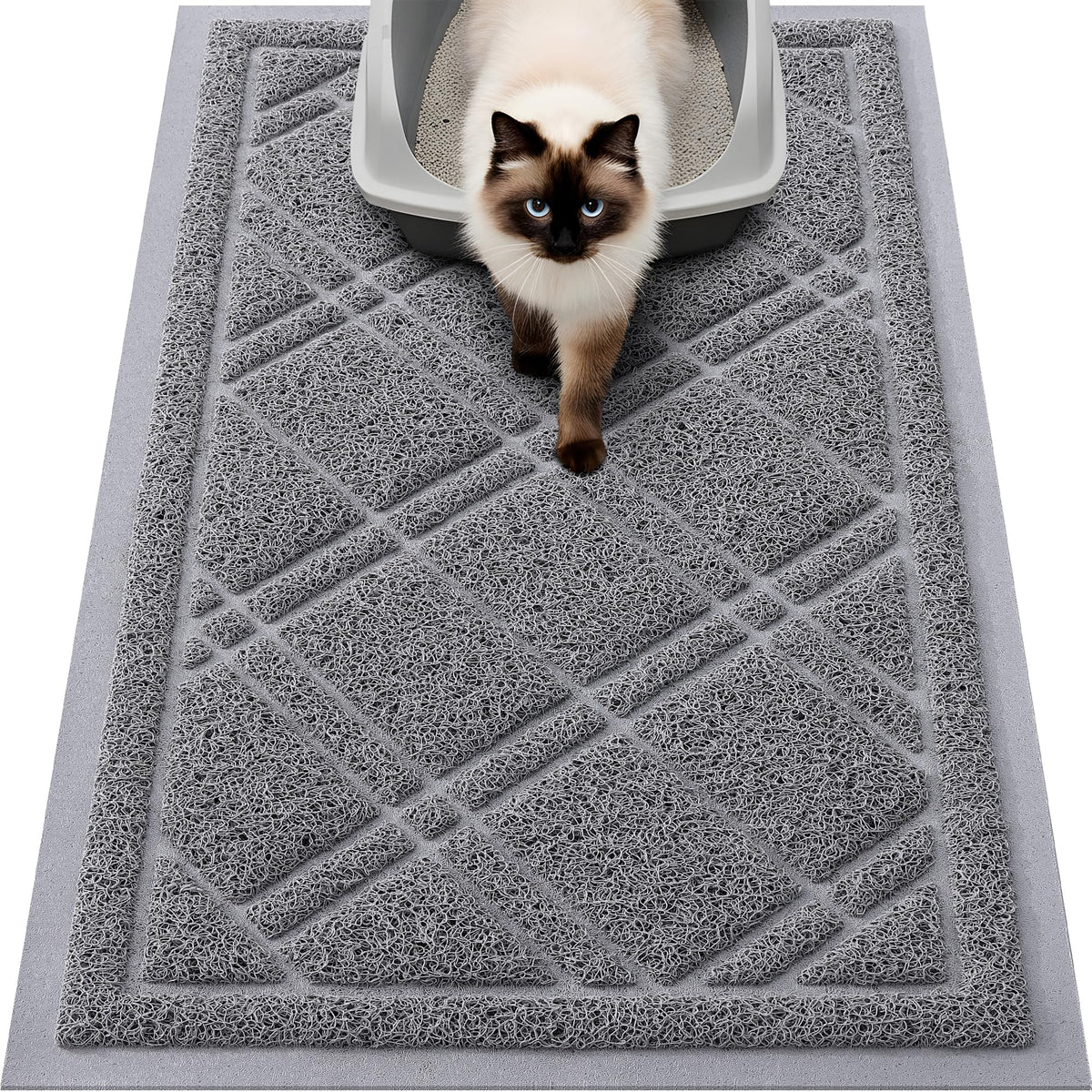Smiry alfombra para arenero gato 30x17: atrapa arena y mantiene el piso limpio