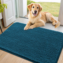 Smiry alfombra de chenille absorbente para la entrada, captura humedad y suciedad.