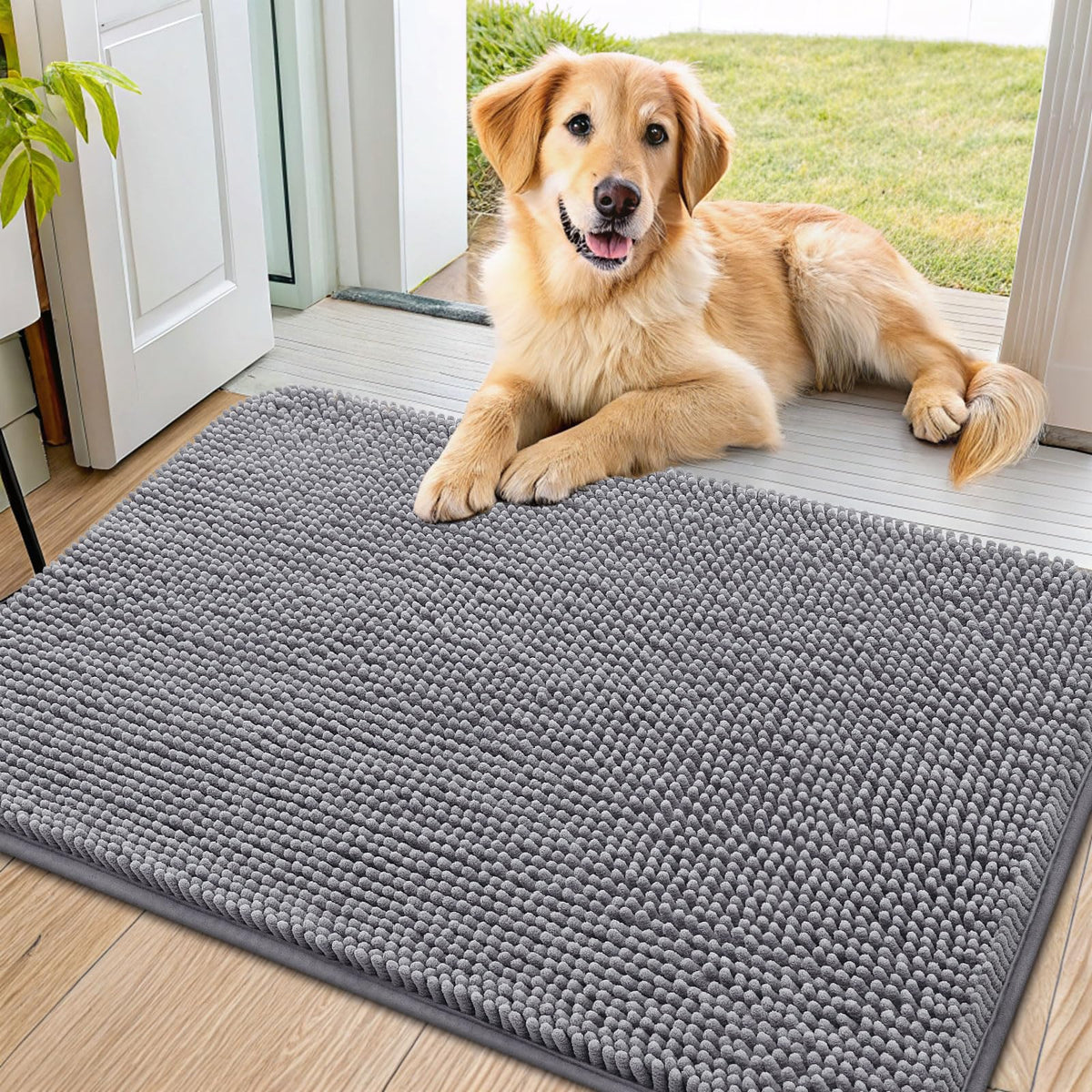 Smiry alfombra de entrada para huellas de perro y lodo; ideal al llegar a casa.