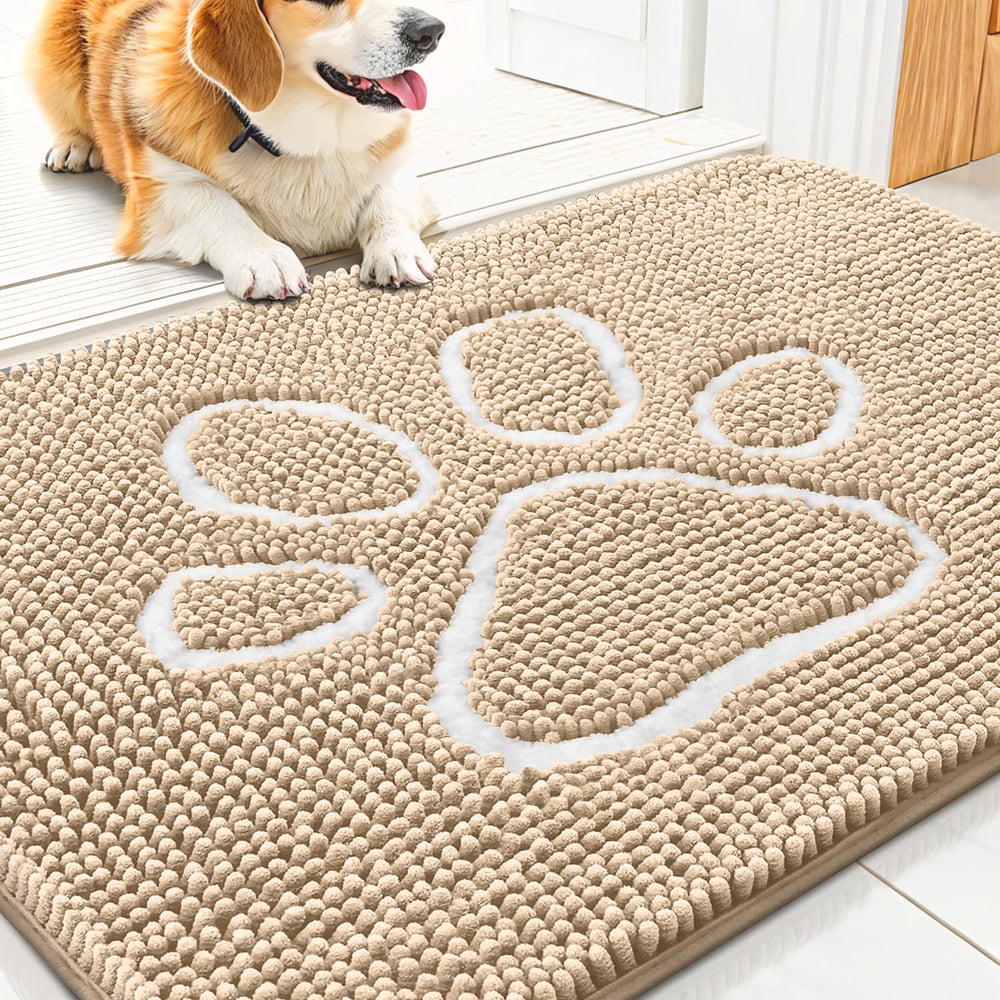 Alfombra Smiry para puerta con patitas mojadas y absorción de humedad.