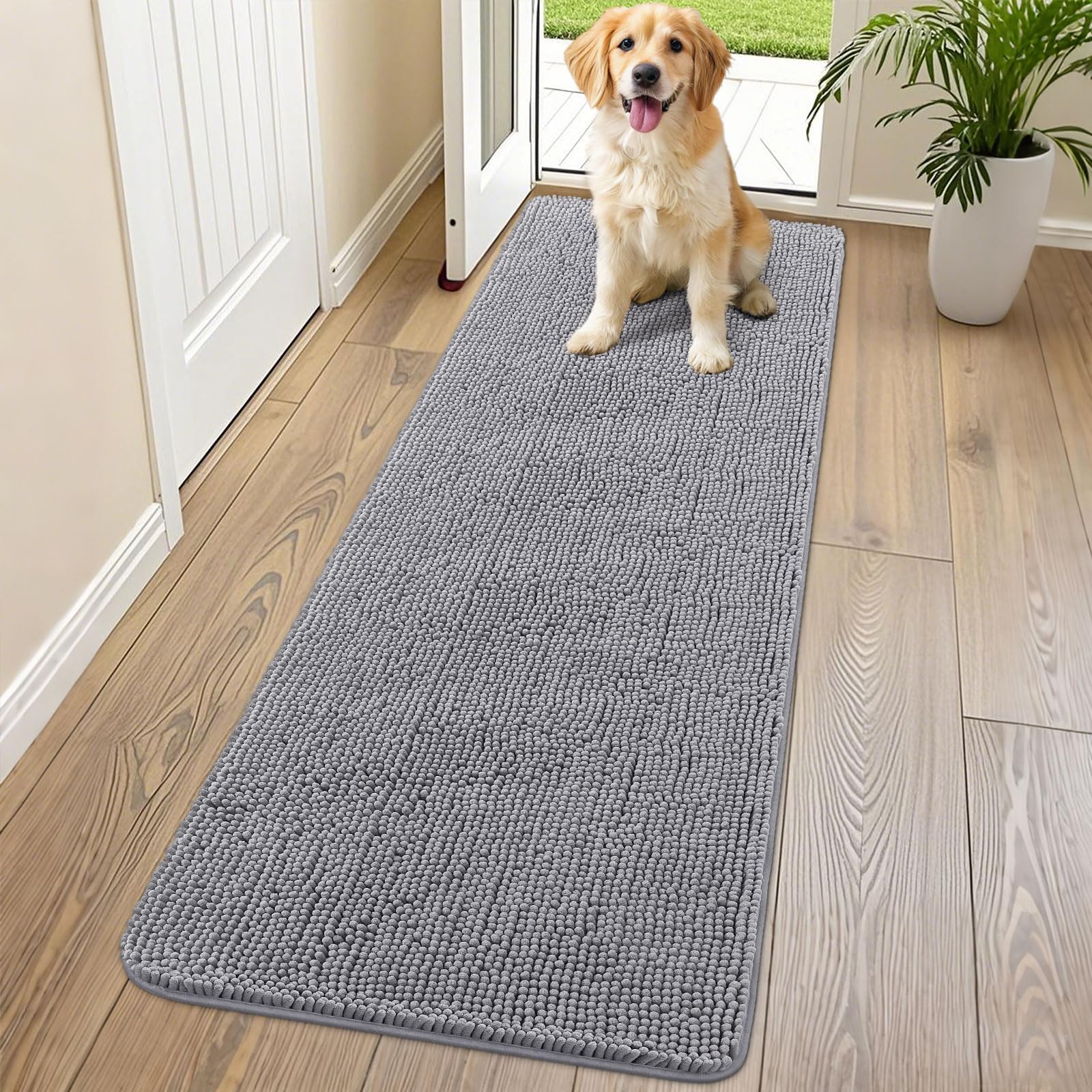 Smiry alfombra para puertas de perros con absorción de humedad, ideal para mantener entradas secas.