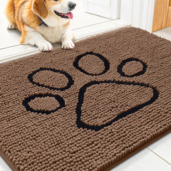 Smiry alfombra para puerta de perros con chenille suave y cómoda para entrar