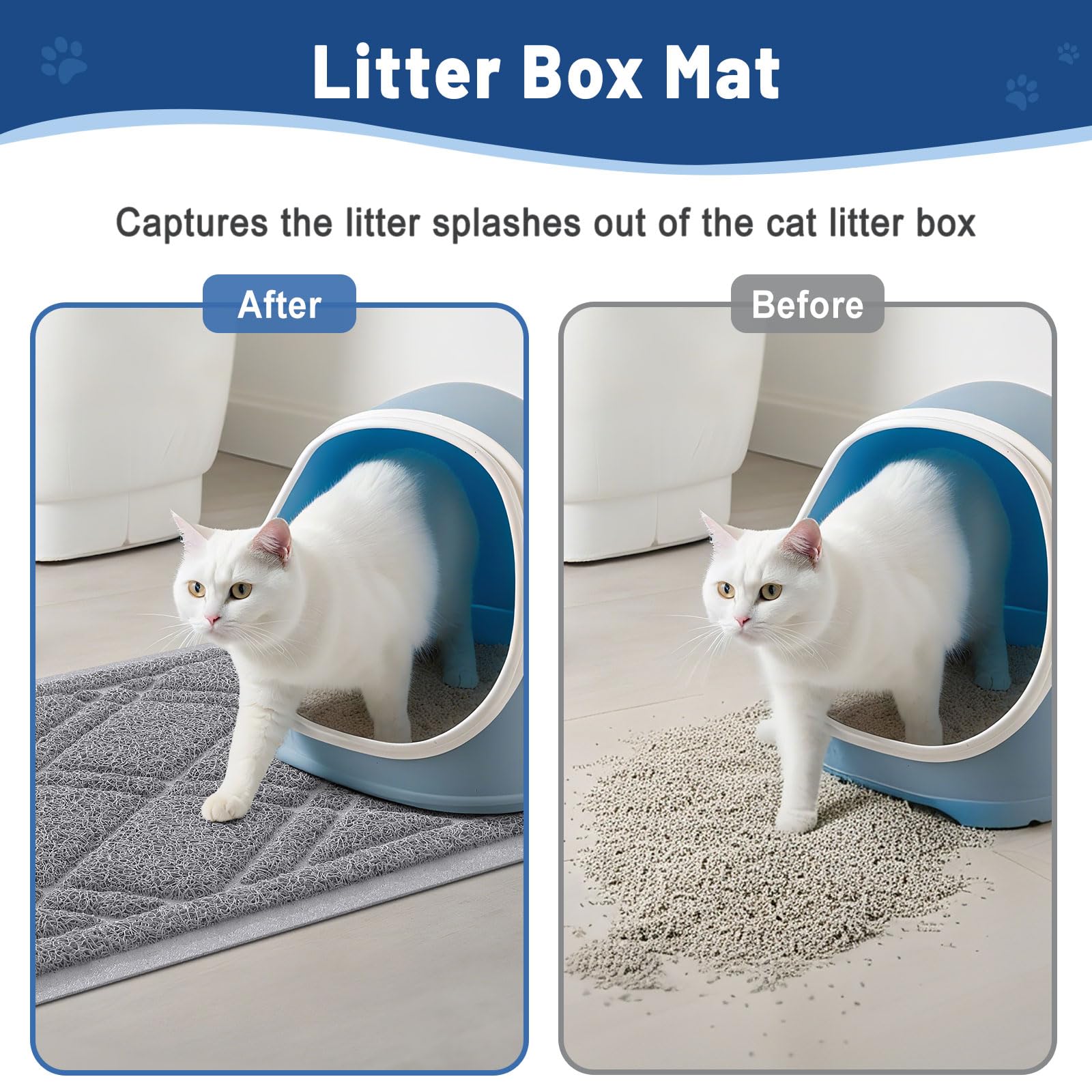 Smiry alfombrilla confort para patas de gatos gris, superficie suave y duradera.