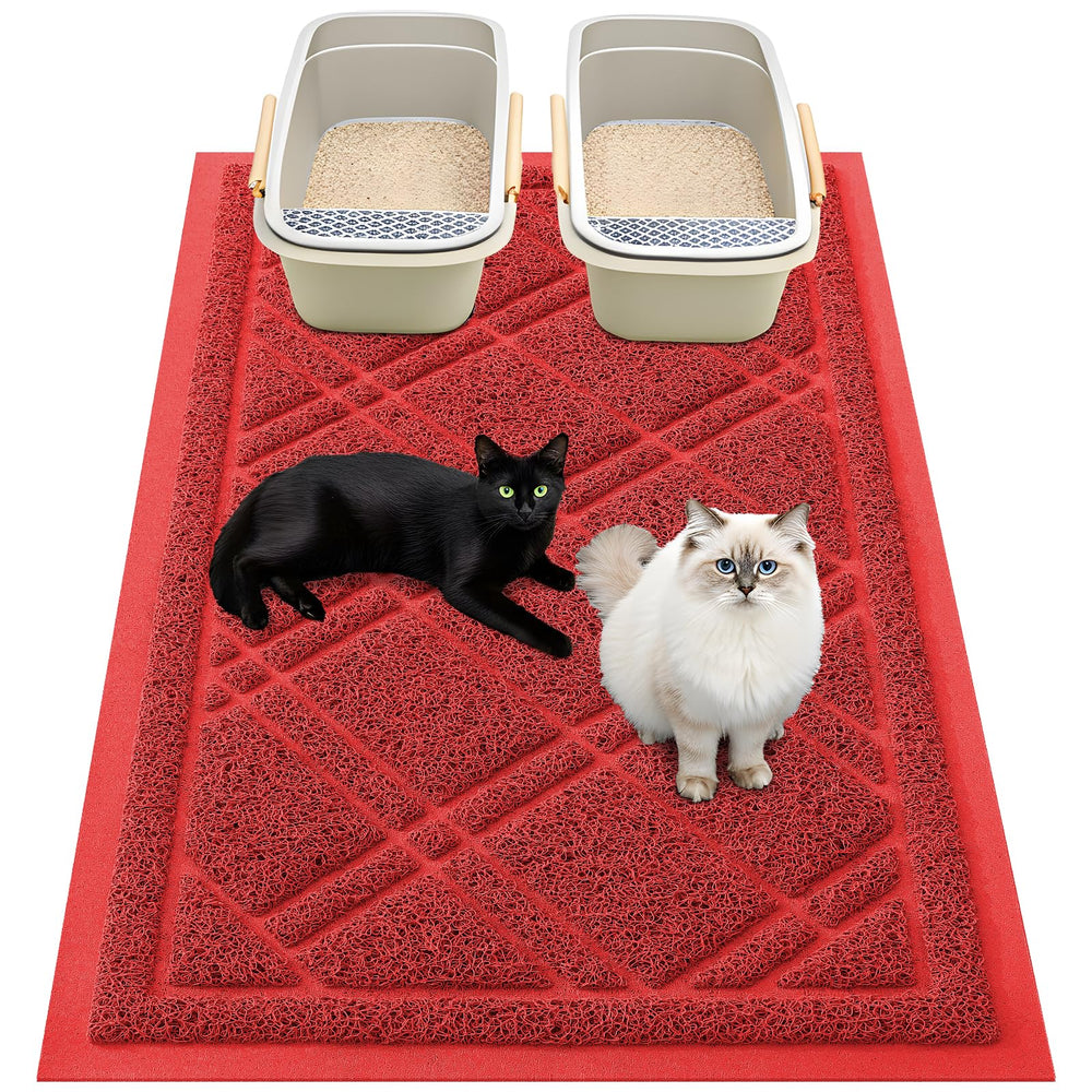 Smiry esterilla para arena de gato 47x32, rojo, con buena adherencia