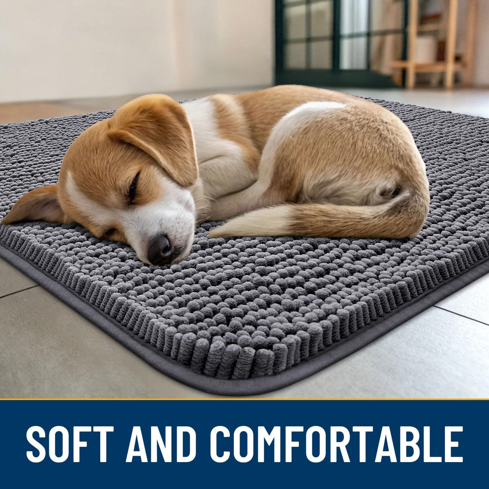 Felpudo Smiry chenille absorbente para entrada y suciedad