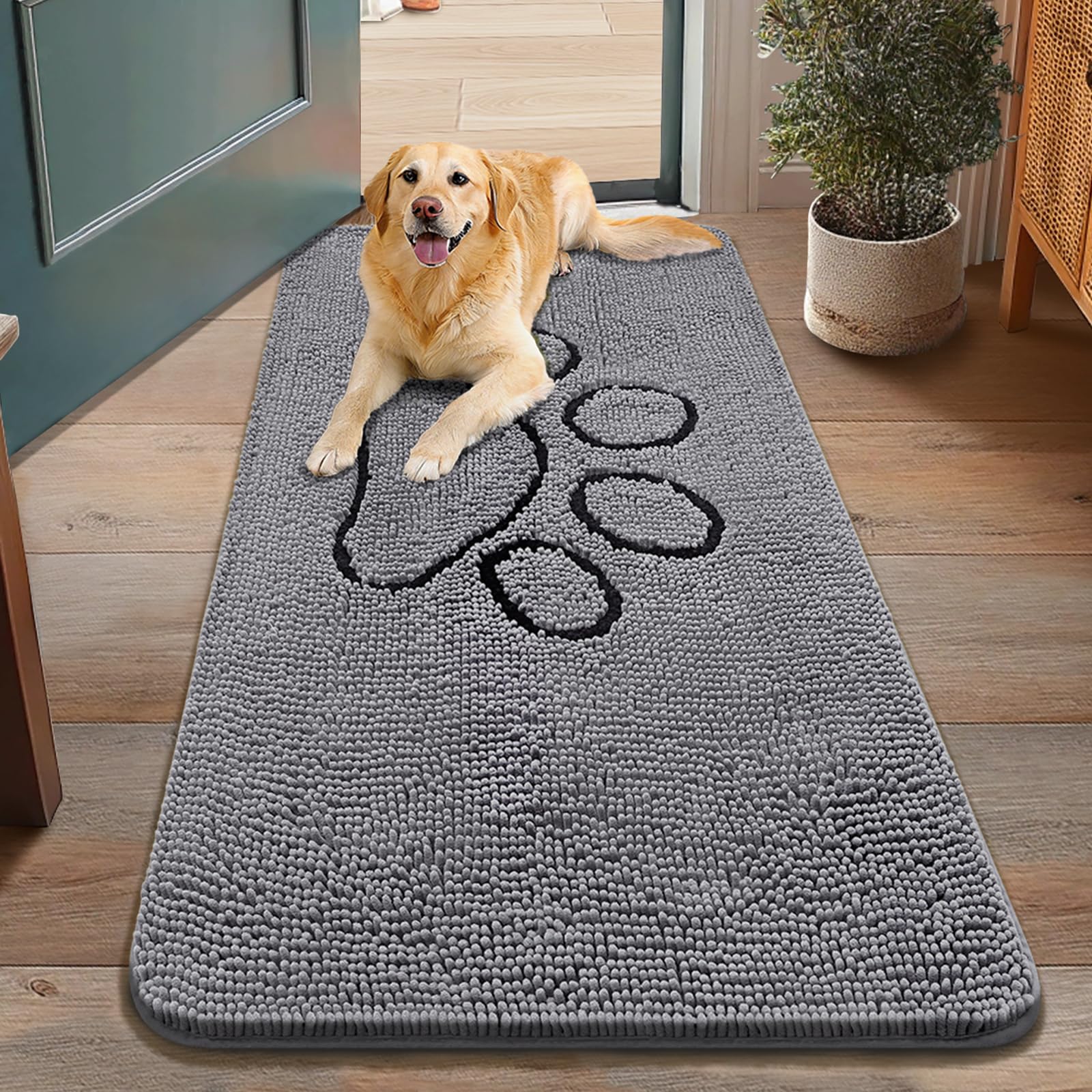 Smiry felpudo para perros mantiene la entrada limpia al absorber agua