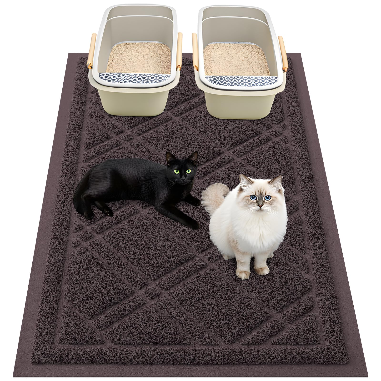 Smiry tapete para arena gato anti deslizante captura residuos y mantiene el suelo limpio.
