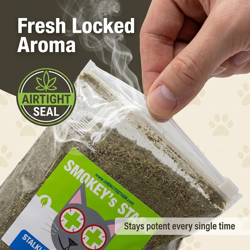 Smokey's Stash Catnip sin aditivos, puro y natural para tu felino