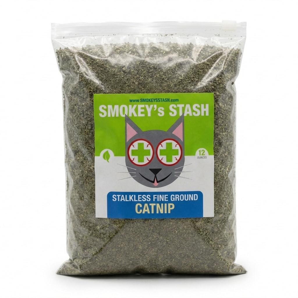 Smokey's Stash Catnip sin tallos, polvo seco ideal para juegos felinos