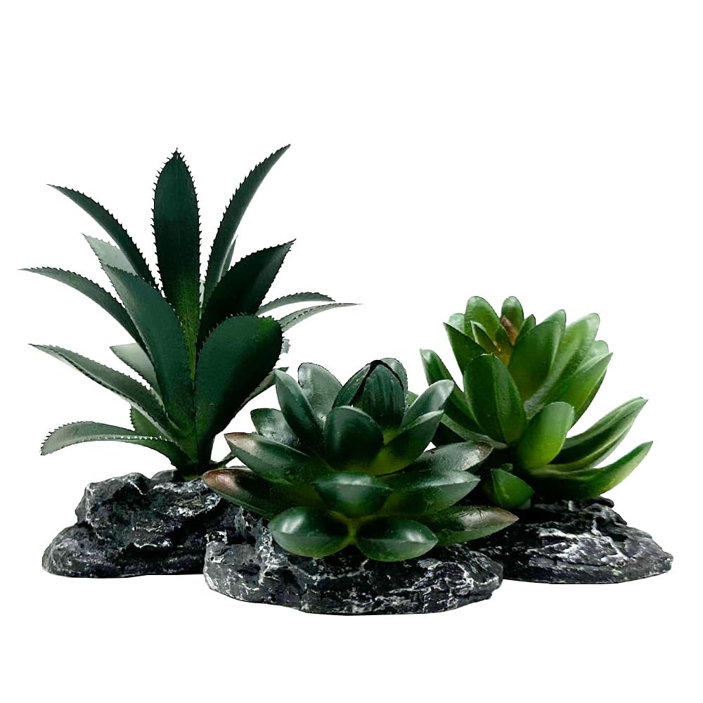Planta artificial para terrarios y acuarios, segura y duradera.