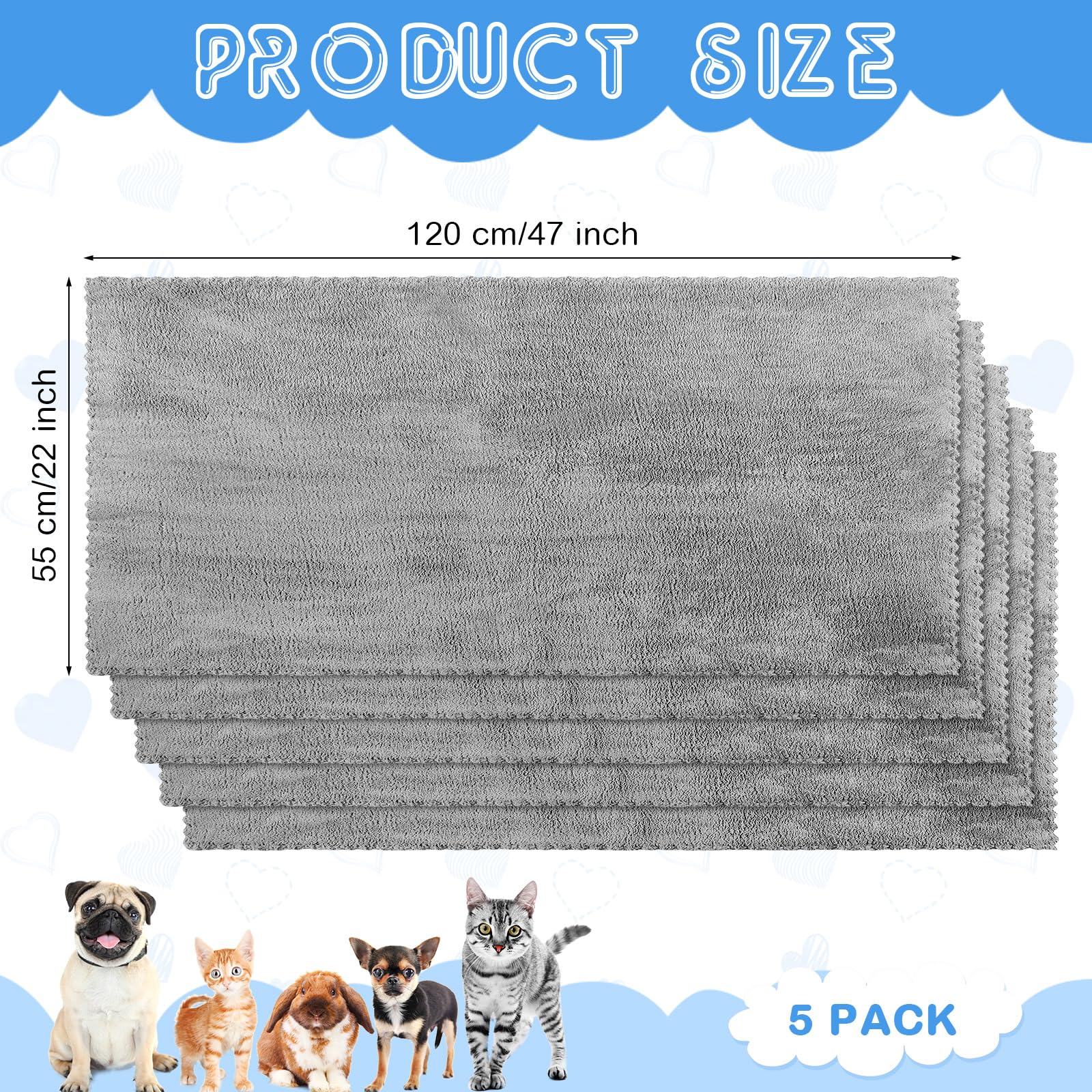 Manta lavable SmoothNovelty para conejillo de indias, gris, protege superficies