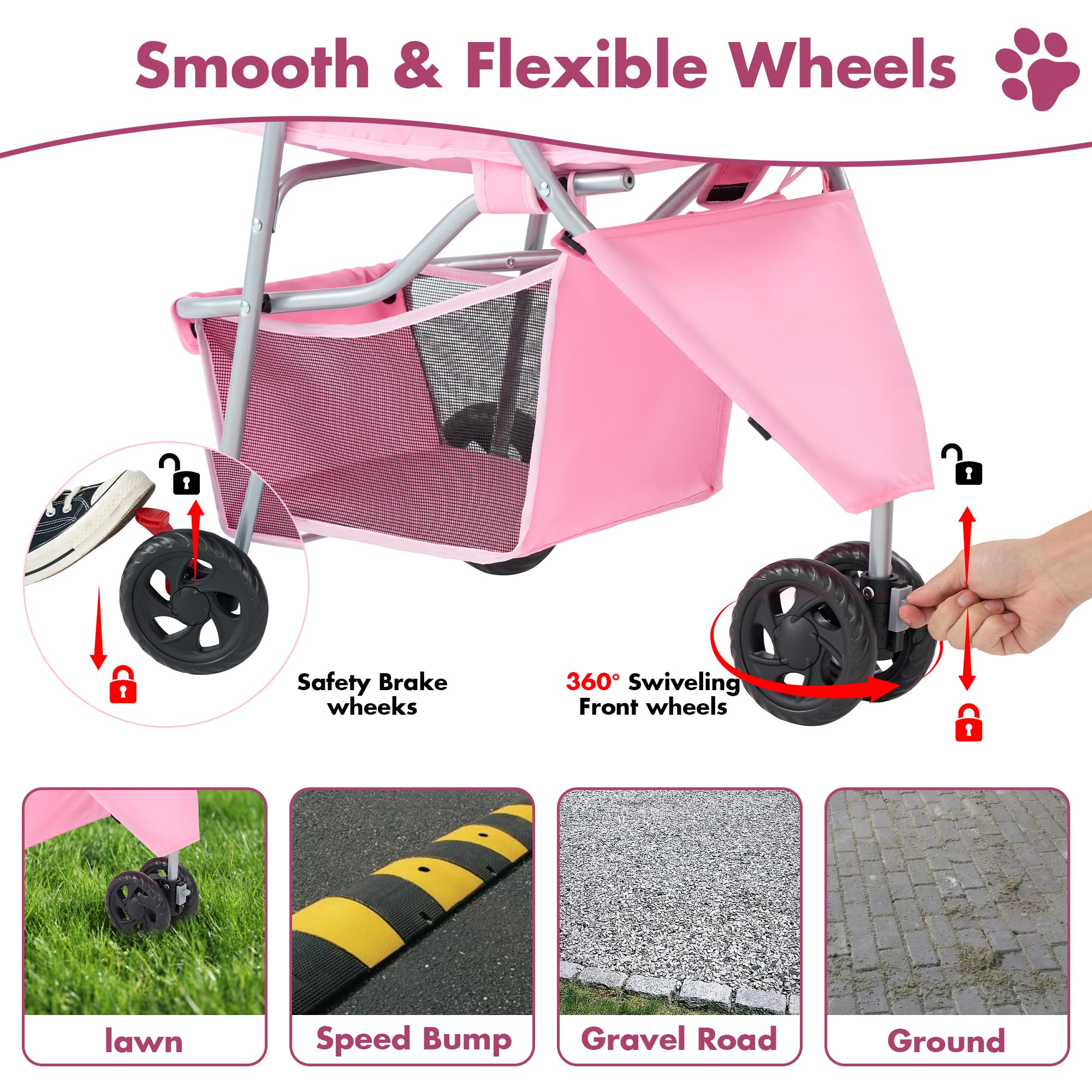 SMUG Carrito de paseo para mascotas, cesto de almacenamiento para objetos.