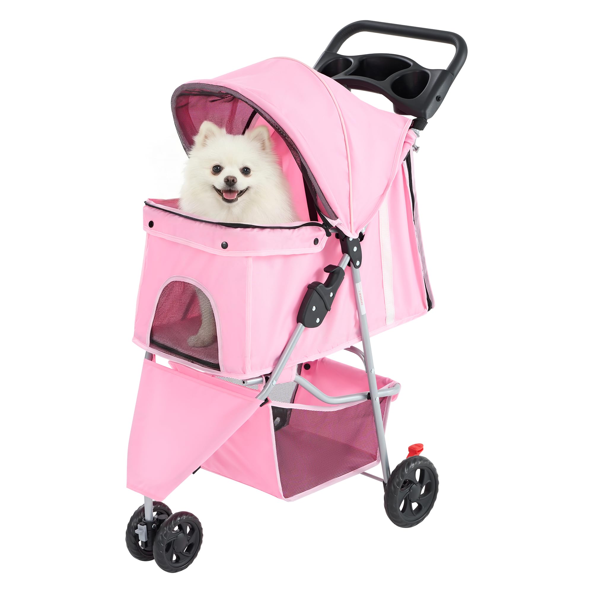 SMUG Carrito de paseo para mascotas, vista frontal, movilidad suave en cada paseo.