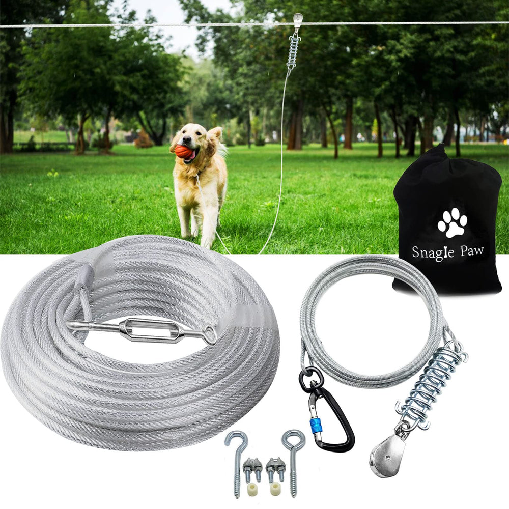 Snagle Paw cable-amarre-perro-50ft: amarre robusto para jardines y uso al aire libre