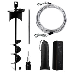 Snagle Paw estaca-cable-perro-30ft para uso seguro en jardín o playa