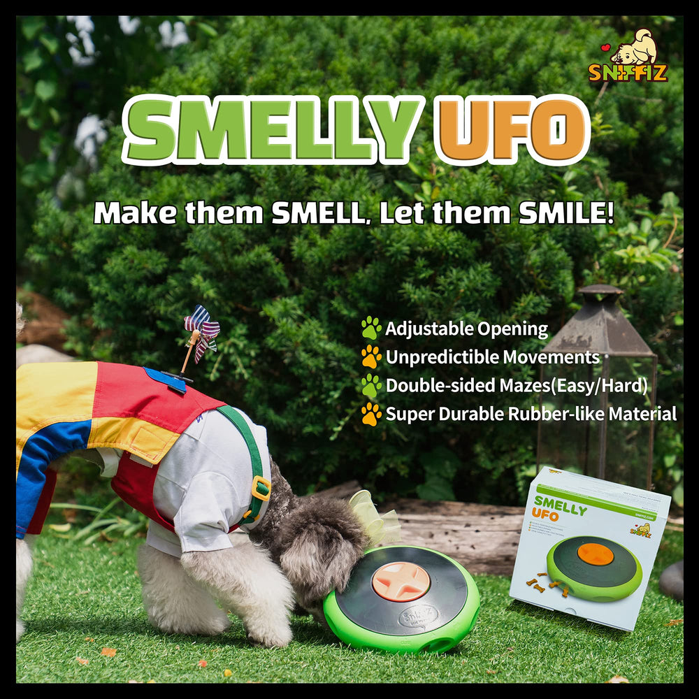 SmellyUFO de Sniffiz, dispensador con laberinto interior para mantenerlo entretenido.