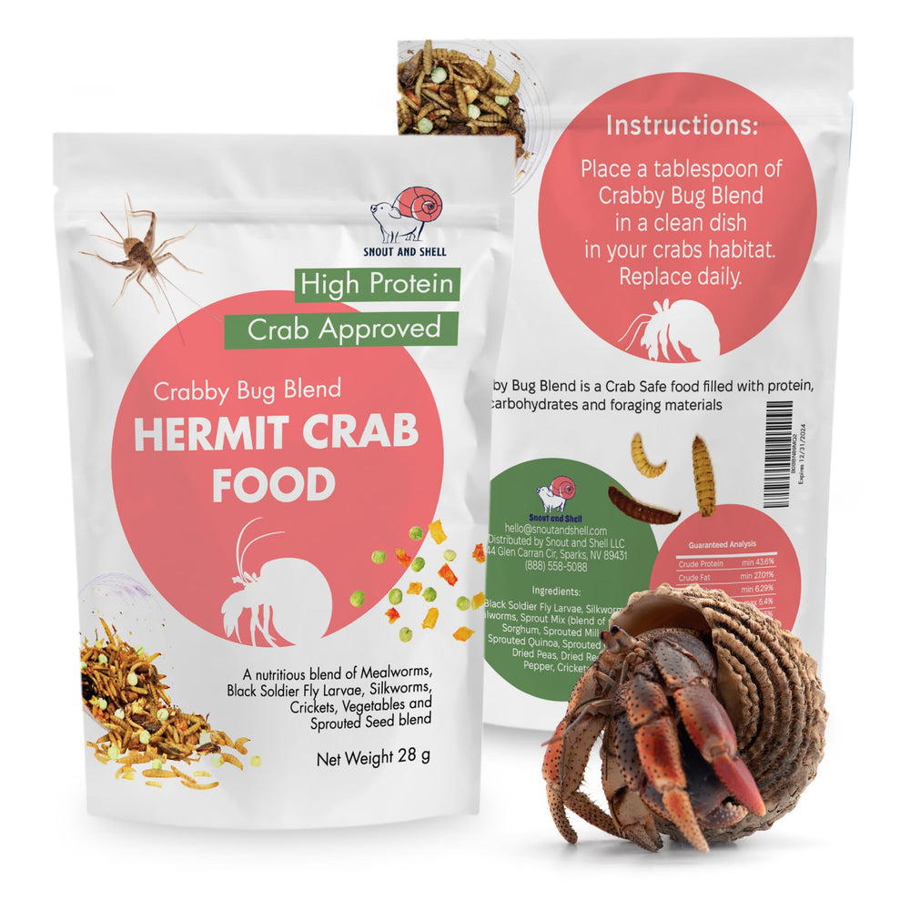 Snout and Shell Crabby Bug Blend ingrédients riches en protéines pour crustacés