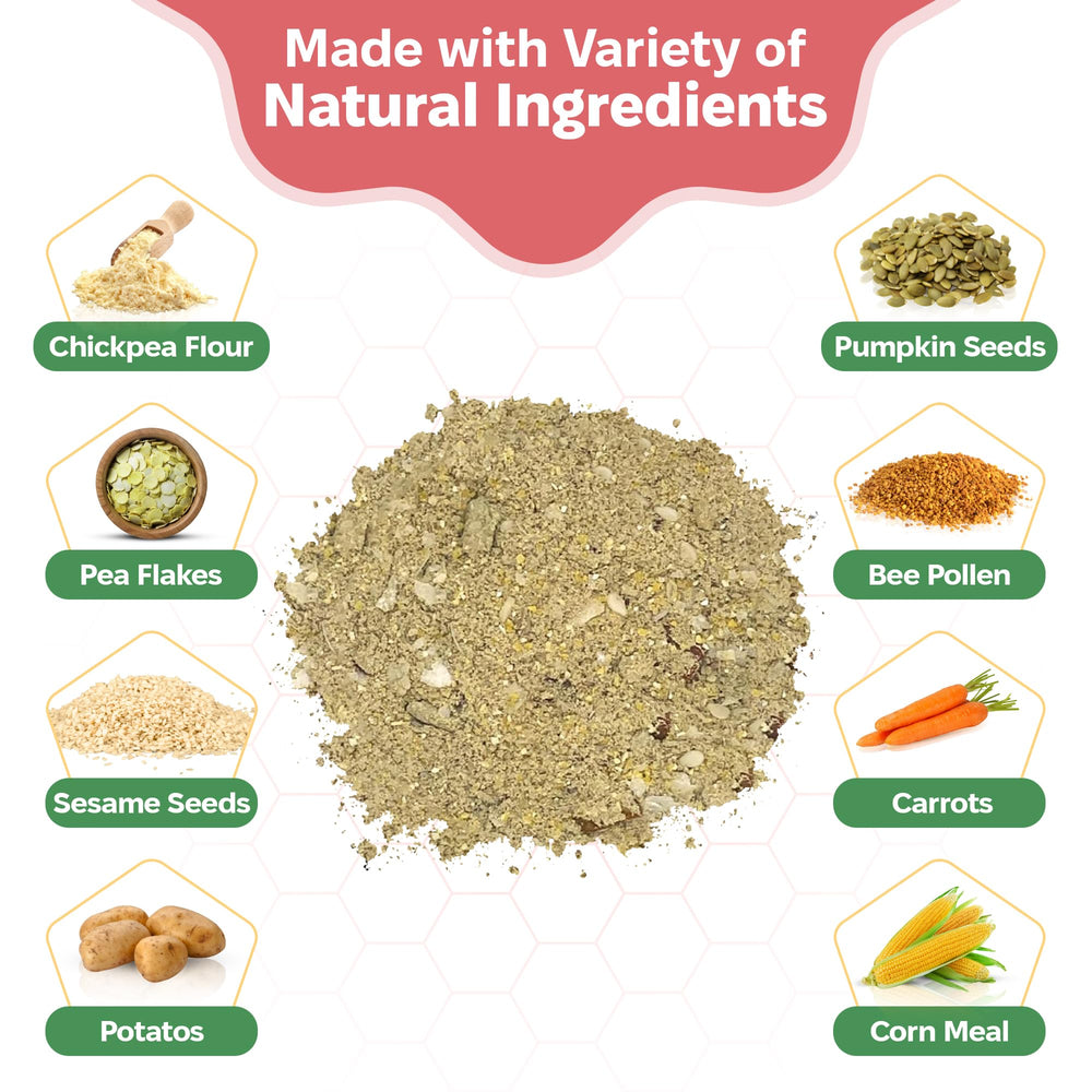 Snout and Shell: mezcla de ingredientes para isópodos, promueve una dieta variada.