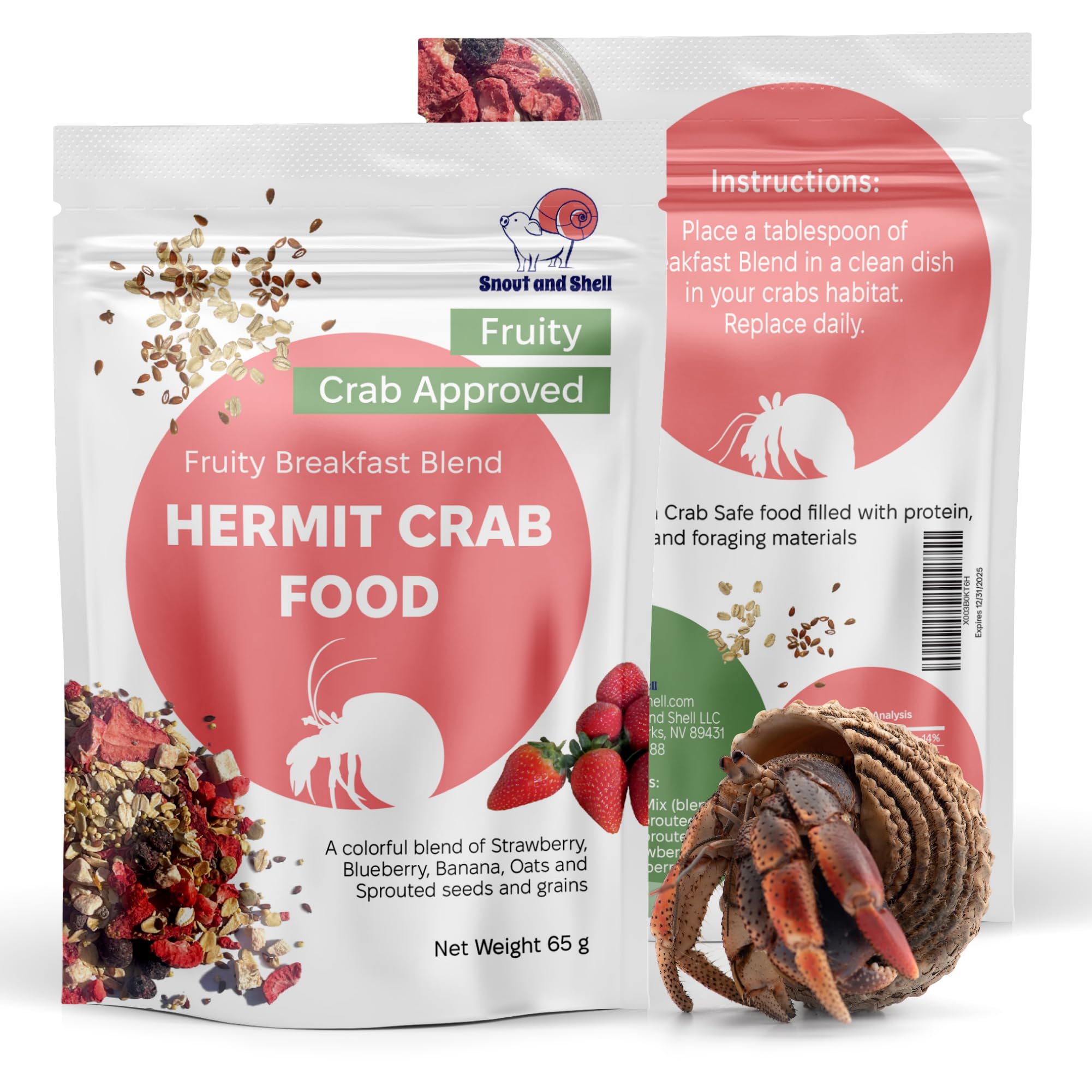 Snout et Coquille – emballage nourriture hermit-crab pratique et prête à l’emploi.