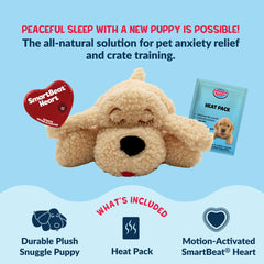 Uso en jaula de Snuggle Puppy para entrenamiento y tranquilidad