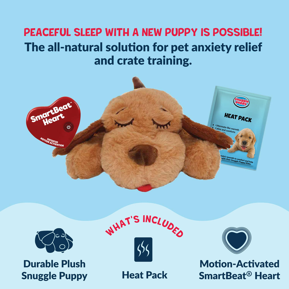 Snuggle Puppy Original Biscuit en la primera noche brindando calma y seguridad.