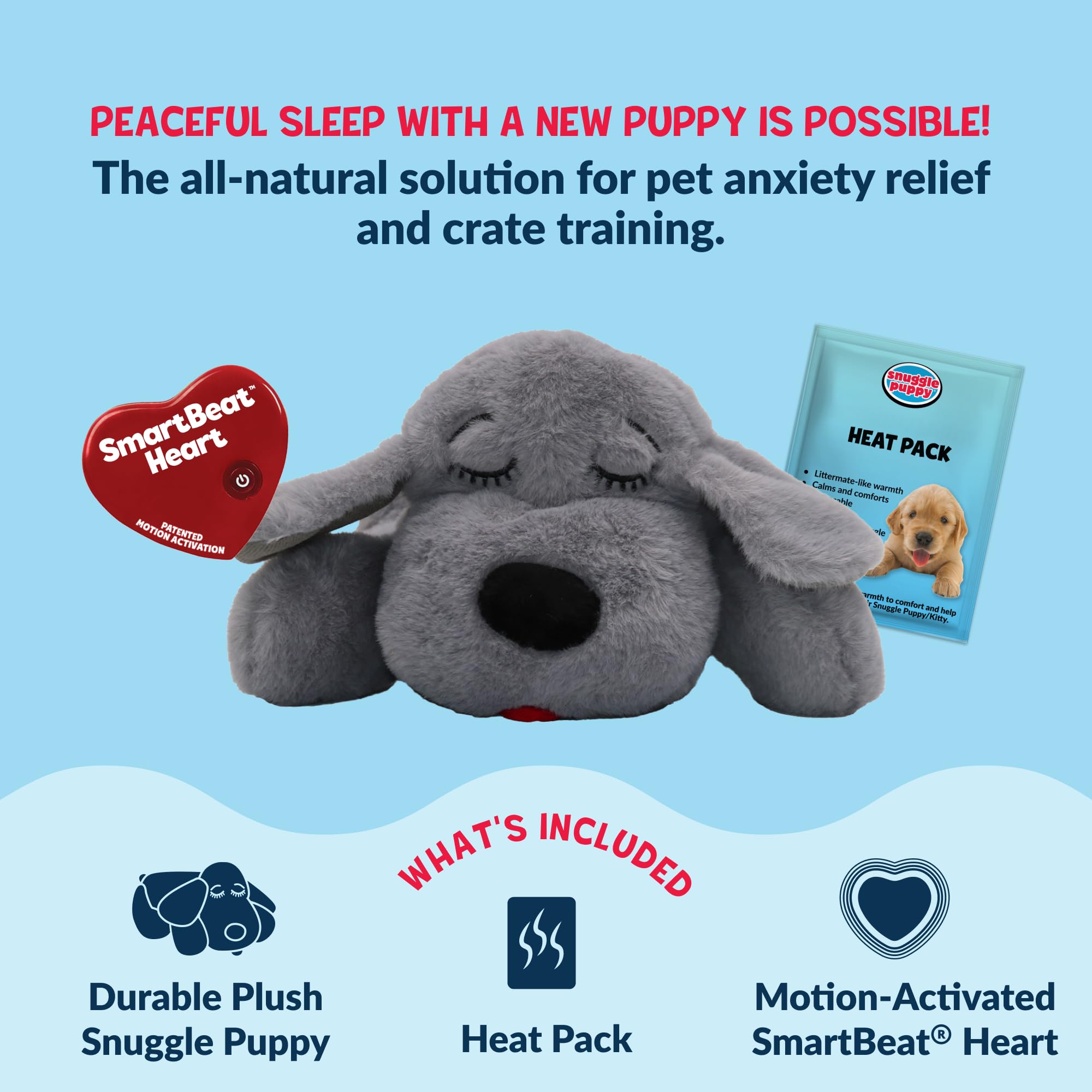 Snuggle Puppy es lavable a máquina para limpieza fácil.