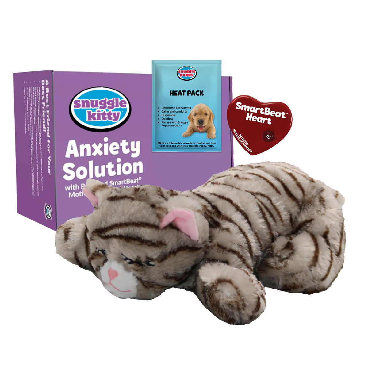 Snuggle Kitty con latido real para calmar gatitos ansiosos.