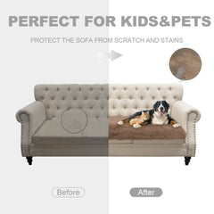 Snugglesinto-funda-sofa-perro-antideslizante mantiene el cojín en su sitio durante el juego.