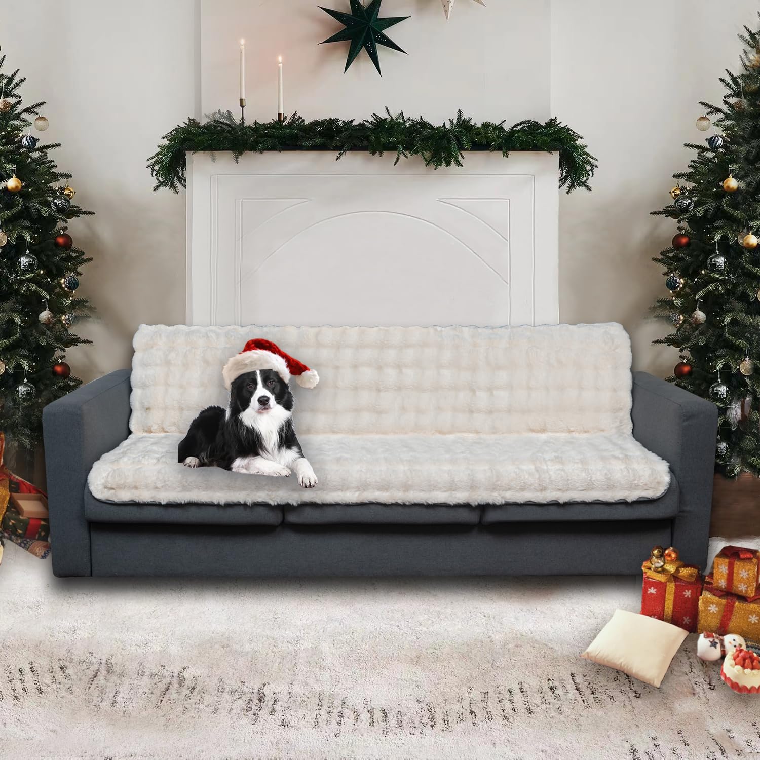 Tejido peluche suave de Snugglesinto para descanso cómodo junto a tu mascota.