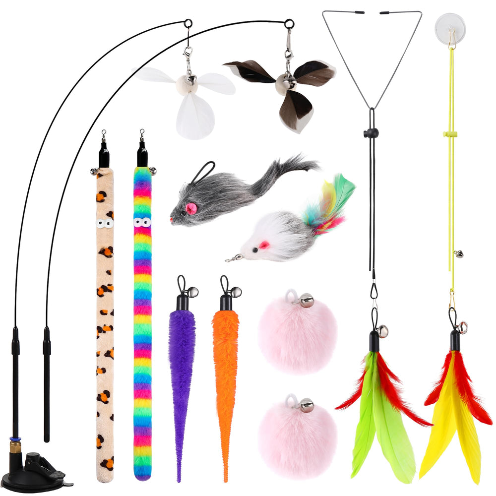 Soarer juguete para gato con plumas, juego interactivo que estimula el instinto de caza