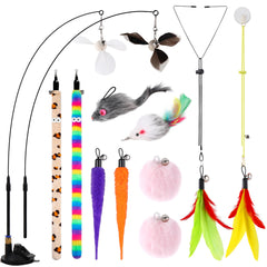 Soarer juguete para gato con plumas, juego interactivo que estimula el instinto de caza
