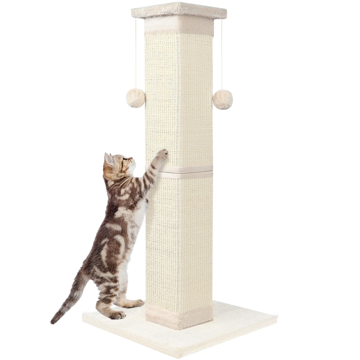 SOCATER poste gato: altura 33 pulgadas para estiramiento cómodo y juego vertical
