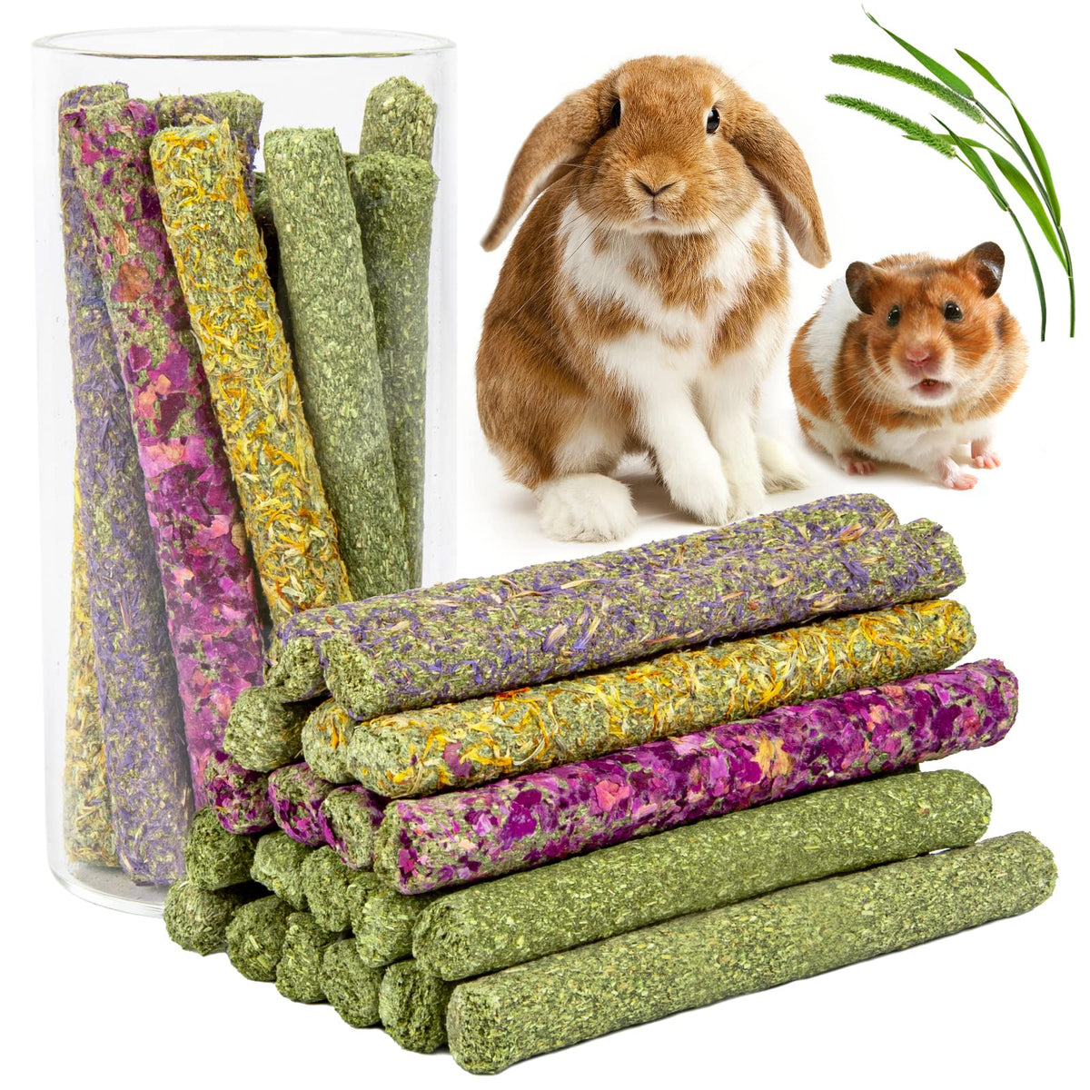 Sofier palitos heno Timothy originales para conejos y roedores, favorecen la digestión y la masticación.