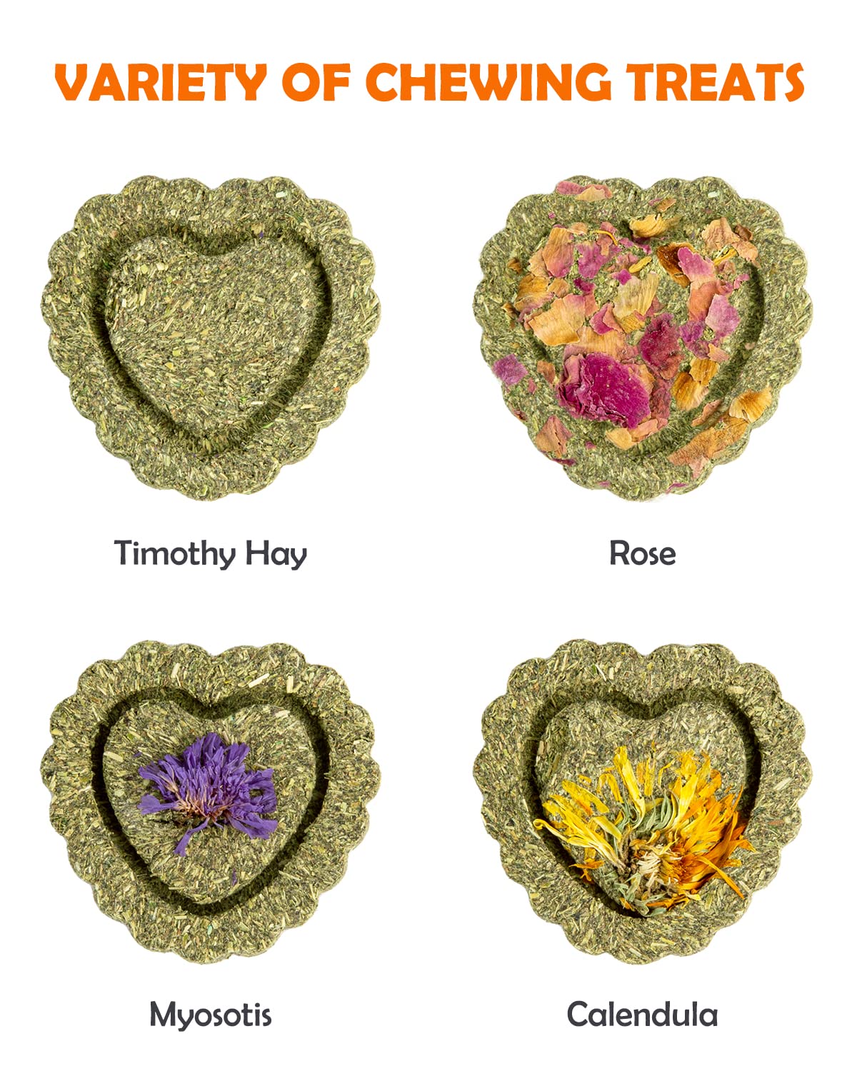 Sofier tortas heno Timothy rosa para roedores, sabor floral y juego