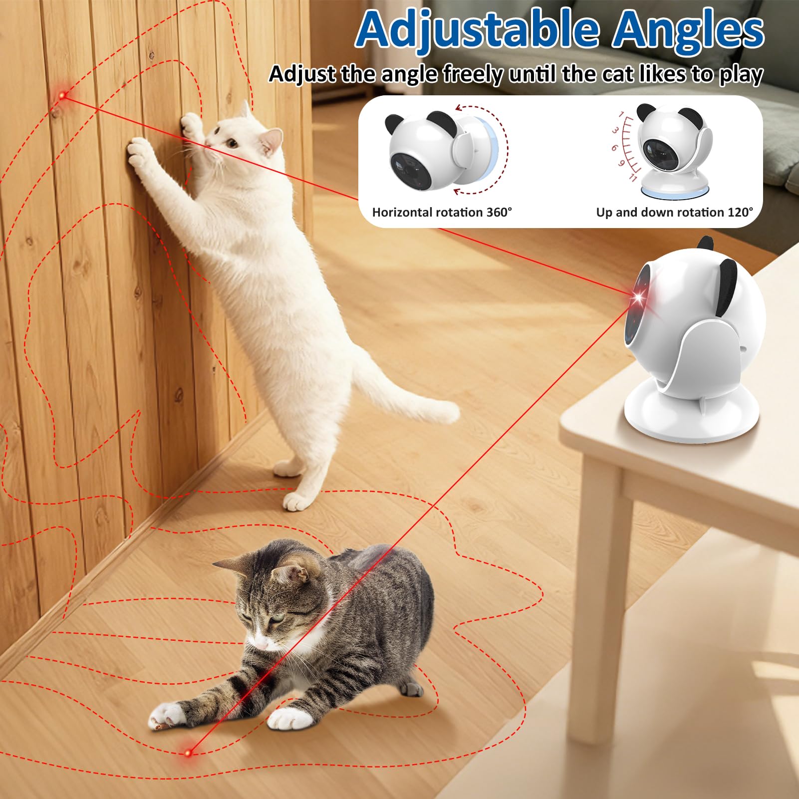 Sofolor juguete láser silencioso para gatos, funcionamiento ultra bajo ruido.