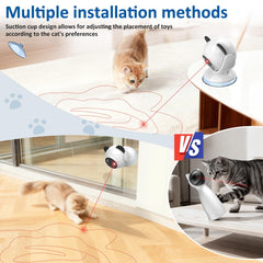 Sofolor láser para gatos con rotación de 360 grados y base ajustable.