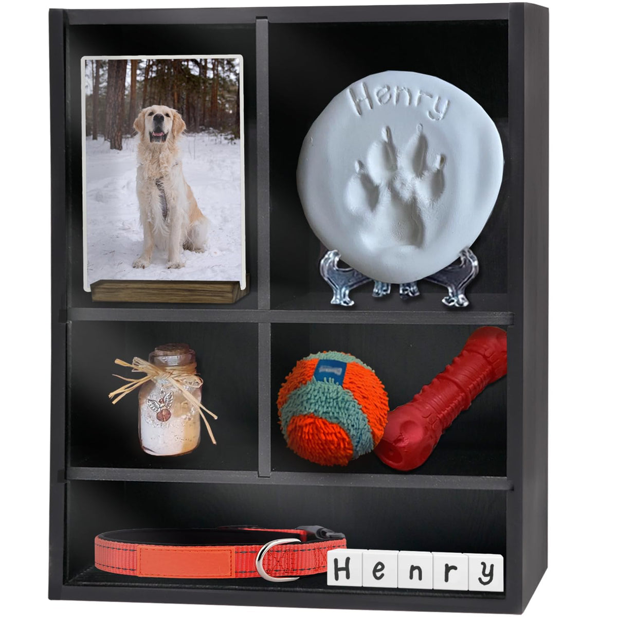 Sofunii caja memorial mascotas 11x14 frontal, exhibe recuerdos con elegancia duradera.