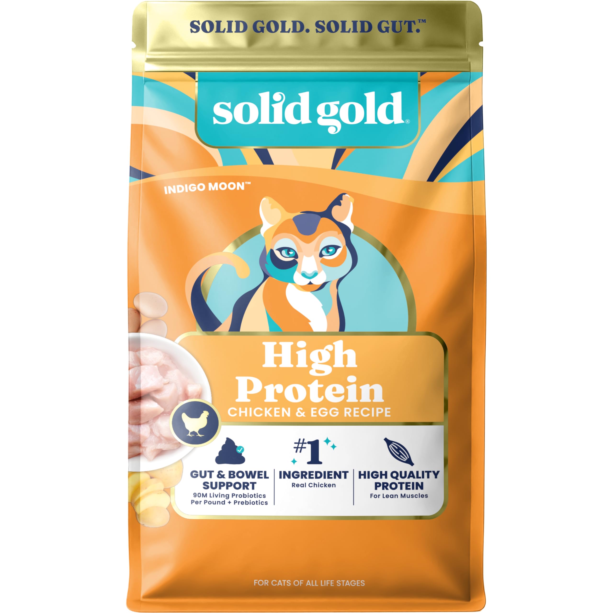 Solid Gold Alimento seco para gatos con proteína alta para energía diaria.