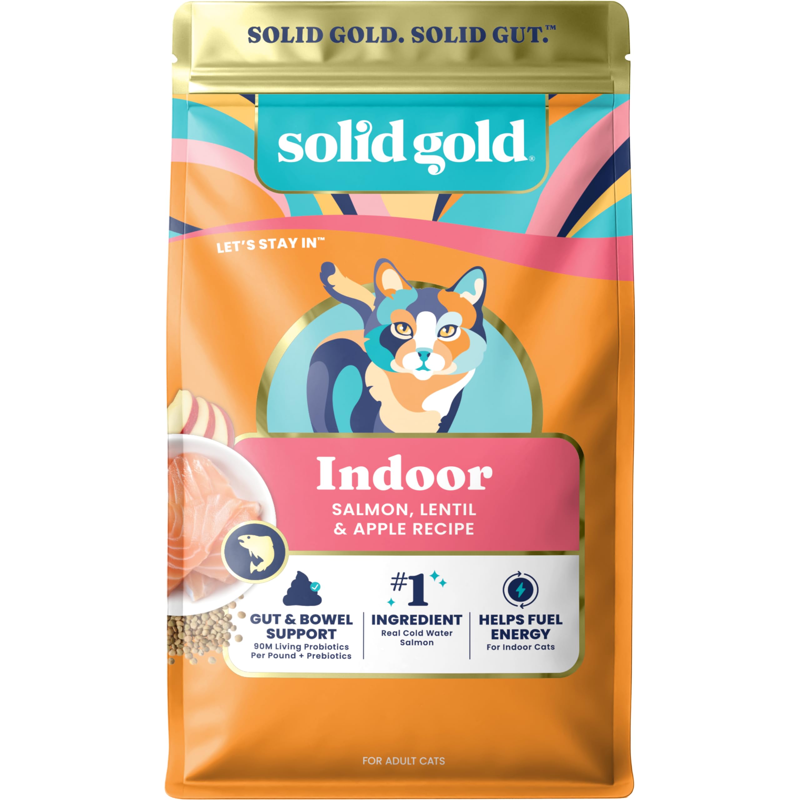 Solid Gold Alimento Seco para Gatos de Interior con Salmón, buena digestión.
