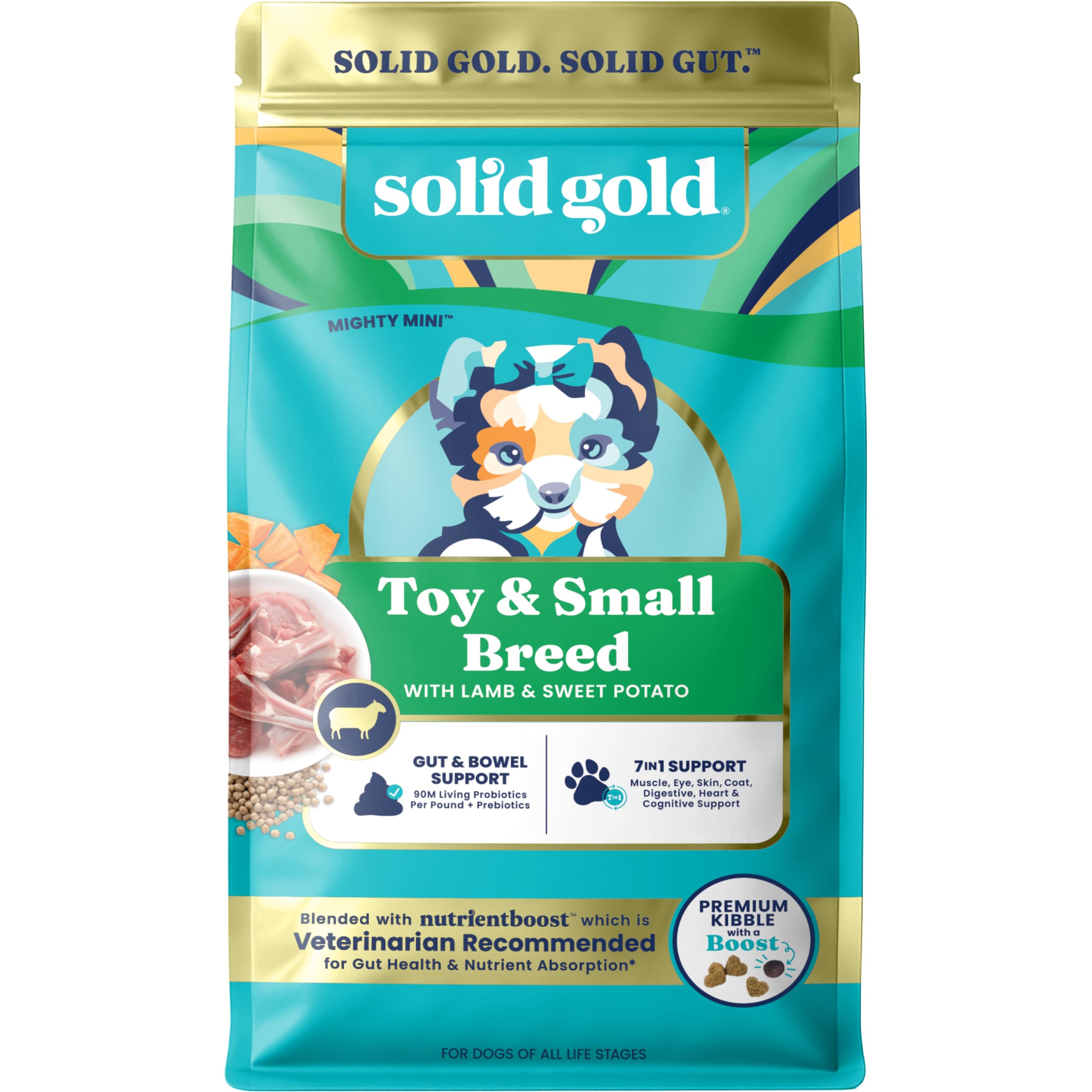 Solid Gold alimento seco para perros pequeños, croquetas fáciles de masticar y sabrosas.