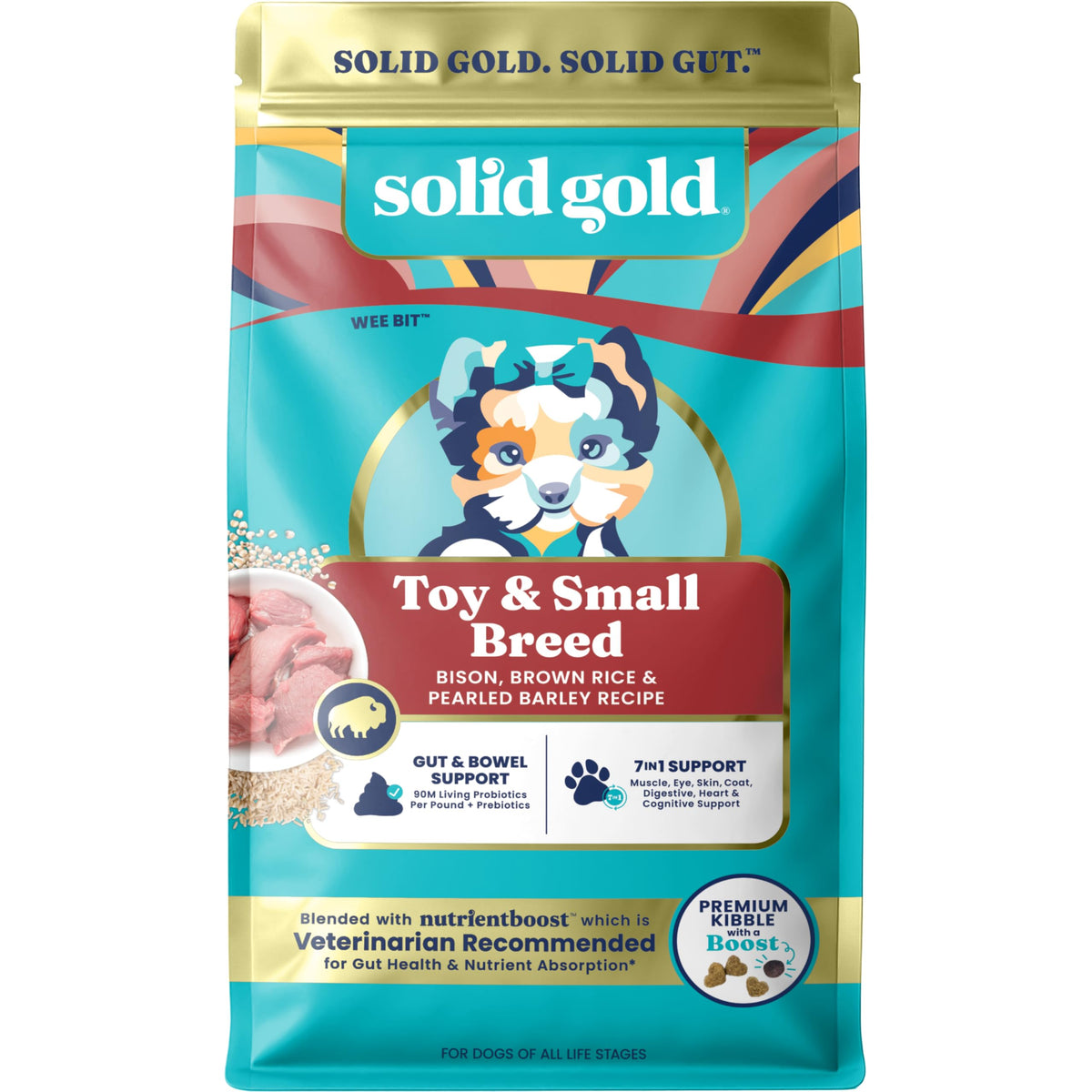 Solid Gold bison bocado mini para perros pequeños, favorece músculo magro.