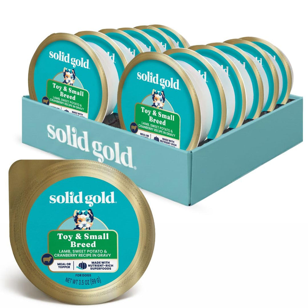 Solid Gold comida húmeda para perros pequeños con cordero, fácil digestión.
